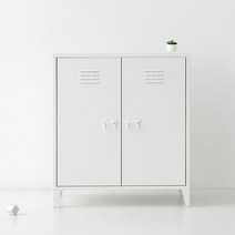 마켓비 MKB 앤틱 철제수납장 캐비넷 세로중 2문 800, 화이트 1689.5304