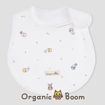 [오가닉붐]착한 유기농 토끼띠 출산 오가닉 아기 턱받이, 사계절