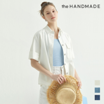 더핸드메이드 데님 반팔 셔켓 _V