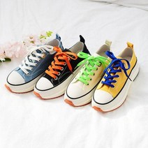 VHI369941배색끈 여성 통굽 캔버스화 4.3cm