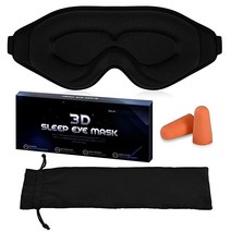 주방 수면용 눈 수면 마스크 남성용 여성용 수면 마스크 부드러운 3D 수면 아이 마스크 수면 아이 마스크 3D 윤곽 컵이 있는 속눈썹 연장용 야간 블라인드 여성 남성 엄, Black