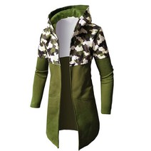 Camouflage 남성용 롱 후드 조립 캐주얼 유럽식 Silm 후드 외투 사계절 면 남성 카디건