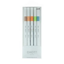 Mitsubishi Uni Water-Based Pen Water Resistant Acute Pigment Ink EMOTT Ever fine 5 Colors(PEM-SY-5C), 1