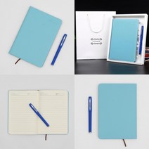 마트498 스토리 다이어리형노트 볼펜세트 스카이 (쇼핑백포함) 정년퇴직답례품 명절선물세트 다이어트일기 30대