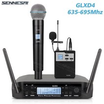 무선마이크 TOP-GLXD4 Beta87c 전문 듀얼 무선 마이크 600-699mhz 시스템 무대 성능 UHF 동적 2 채널 핸드 헬드, 1Handheld 1Lavalier