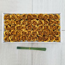이플린 비누꽃 황금 금장미 재료 50p 만들기 DIY, 황금금장미-일반꽃대