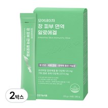 모어네이처 장 피부 면역 먹는 알로에겔 젤리스틱 14포 콜라겐 히알루론산 함유 식약처 인정 3중 기능성, 2박스