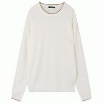 티비제이 (인기 상품) 남성 라운드 넥배색 풀오버 T201KT100P WT