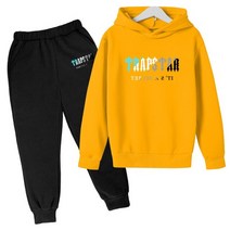 주니어스키복 키즈 아동 어린이 스키복 새로운 브랜드 trapstar 인쇄 tracksuit 소년과 소녀 2pcs 까마귀 스웨터 바지 조깅 슈트 4-11 년 복 137