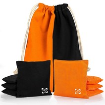 전문 콘홀 백 8개 세트 규정 전천후 양면 향상된 빈백 프로 게임용 켈리 그린 4개 및 블랙 5537593926, Orange & Black