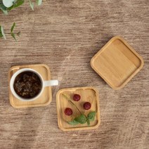 우드 컵받침 티코스터 (사각) 디자인 인테리어 커피잔 홈카페 감성