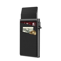 호환 마그네틱 폰케이스 SEMORID-Rfid 스마트 지갑 카드 홀더 메탈 남성 비즈니스 신용 팝업 지갑 슬림 미니 발레