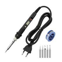 80W Electric Soldering Iron Kit Set Digital Temperature Adjustable Welding Tool Solder Tin With Ir, Set-2_110V US Plug, 1개
