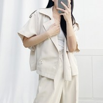 (모노레인) 견장 크롭 트렌치자켓 B 1494 (B 1495 코디)