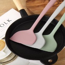 실리콘 알뜰주걱 (대) 3colors 키친툴세트 이유식 볶음스푼 주걱 방용품 조리도구 튀김젓가락 뒤집개, 그린