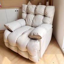 싱글 소파 의자 크림수면 거실 침실 흔들 의자, 다크그레이수동앉기+돌리가81x91x95cm