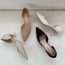 럭슈/정장구두 오픈힐 베이직 민자 사이드오픈슈즈 5.5cm 파티 웨딩