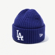 뉴에라 뉴에라 MLB 니트 립 LA 다저스 커프 비니 로얄 블루 12866293
