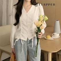 플래퍼 FLAPPER 셔링스트링블라우스 FB3SBL001C