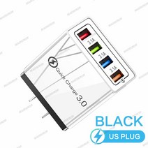 가성비샤오미 호환 화웨이용 고속충전 USB 12 QC3.0 타입 포트, 10Black