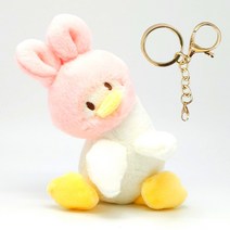 마이너컴퍼니 갸우뚱 오리 인형 키링 열쇠고리 키홀더, 토끼머리