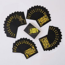 마술카드 마술트럼프 신기한 카드 54PCS PVC 블랙 카드 놀이 여러 가지 빛깔의 정장 매직 트릭 도구 88mm *, 03 PKP-0003-6-gold