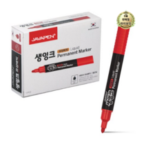 라이브잇 자바펜 생잉크 유성 매직 12p, 빨강, 7개