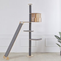 브리스캣 알루미늄캣폴 캣폴 (발판2개+하우스+캣클라이머) 캣타워, 1개, CI-S4-그레이