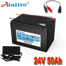 24V 6S4P 50Ah 배터리 500W 고전력 25.2V 50000mAh 전기 자전거 BMS 용량 표시기 +, 한개옵션0
