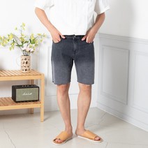 빈티지 구제 워싱 그라데이션 블랙진 청 반바지