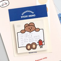 편집샵 캐릭터 점착 메모지 떡메 체크메모 메모장 강아지 거북이 곰돌이, 브리