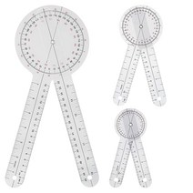 Liyun 탑 3 조각 Goniometer 6/8/12 인치 작업 치료 각도기 도구 측정 각도 눈금자 360 학위 유니버설 SL0630, 1개
