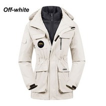 여성용 겨울 다운 재킷 및 스트랩 팬츠-30 도 스키복 방수 스노우 복장 야외 보온 스노우보드웨어, Asian 3XL(80-90 KG), 1pc(only jackets)4