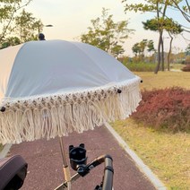 이유부스터 파라솔 유모차 양산 우산 햇빛가리개, 1개, 베이지