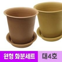 아트박스/에이치플러스몰 웰빙 플라스틱 화분 받침 세트 22cm 대4호 W87A8E3, 브라운