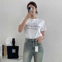 여자 검정색반팔티 라운드넥 슬림 레터링 티셔츠