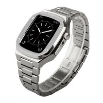 NC Daze 워치 밴드 44mm 시리즈 4/5/6/SE 케이스와 호환 케이스 스테인리스 스틸 iWatch 아머 보호 금속 범퍼 견고한 프로텍터 낙하 방지 충격 (44mm 실버)