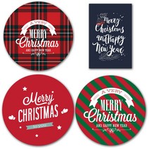 마음담는날 크리스마스 스티커 크리스마스라벨 선물스티커 10p, CH02-네이비10p