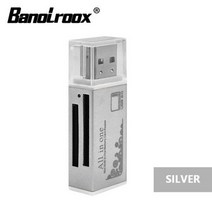 카드리더기 usb sd card Banolroox-올인원 메모리 카드 리더기 마이크로 SD USB 노, 05 silver card reader