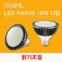NASPIL LED PAR30 18W 확산형 밝기조절가능 디밍, 전구색, 1개