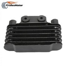 오일쿨러 냉각기 호환 오토바이 범용 엔진 오일 쿨러 6 열 냉각 라디에이터 125CC-250CC 먼지 자전거 스쿠터 이동 카트 수정 부품, Black m12 x 1.25