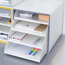 서류분류함 거치대 4단 사무용 결재함 트레이 A4용지보관함 서랍 서류정리함 문서함 이면지, 민트, 기본