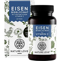 독일직구 네이쳐사랑철분 철분 40mg + 네츄럴 비타민C(아세롤라) 1정당 40mg. 120조각(4개월) 바이오 가용 철제 비스글리신산. 실험실에서 테스트한 채식주의자 다용량 독일 만든, 수량, 상세참조