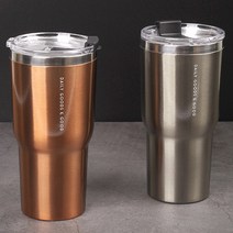 지니유니 이중 구조 데일리 스텐 냉온 텀블러 600ml, 코퍼