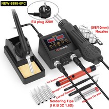 acalox eu 플러그 220v 8898 smd rework 2 in1 hot 64, 새로운-8898-6pc