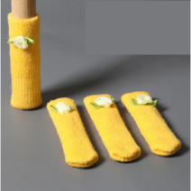 층간소음방지 니트 의자다리커버 4/8/16/24개 한세트의자캡 크리스마스 트리 고라니 애니멀 동물 식물 캐릭터 미끄럼방지 노슬립 11종택1, 24개 한세트, 옐로우 꽃