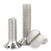 M6 10개 접시 머리 일자 볼트 GB68 스테인리스 스틸 서스 304 플랫 카운터 싱크 헤드 나사 볼트, M6 (10pcs), 8mm