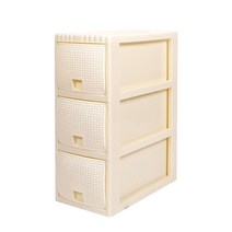 지오리빙 코코 3단 플라스틱 서랍장, 크림화이트