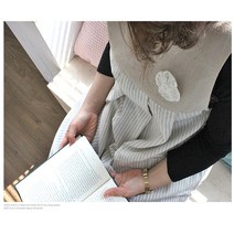 강남콩 샌드라인 앞치마 신상앞치마 여성스런 편한 린넨 원피스 홈웨어 코사지 주방 신혼 새댁 집들이사 어린이집 보육교사 유치원 놀이방 선생님 요양원 실용적 신학기 단체복 추천 선물