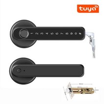 Tuya Smartlife APP Bluetooth 호환 원격 제어 Smart Fingerprint Biometrics 실내 목재 금속 도어 용 잠금 장치, 블랙 타입 B